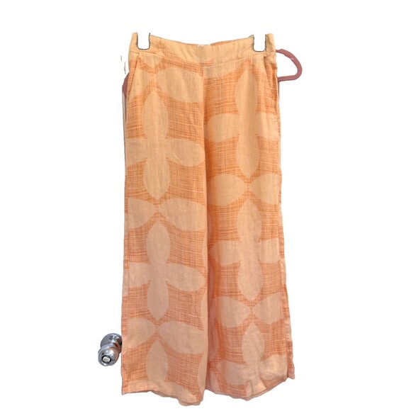 NEW Women’s SMALL Joie Peachy Keen Botanical Linen Cropped Wide Leg Pants Floral - Picture 5 of 7